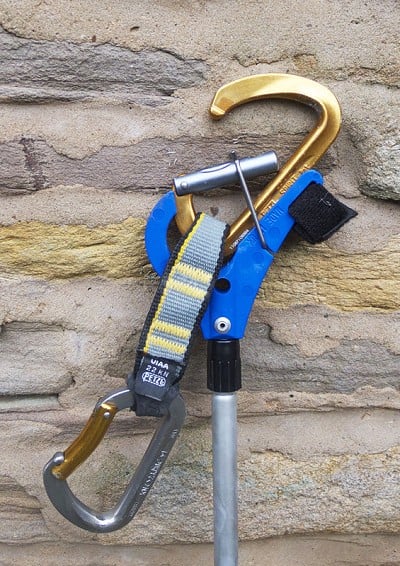 Diagram 1. The Beta Stick loaded with a quickdraw ready to clip a bolt  © UKC Articles