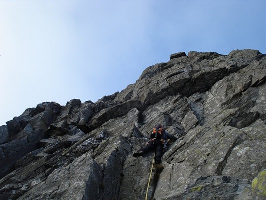 High up on Grooved Arete  © goatee