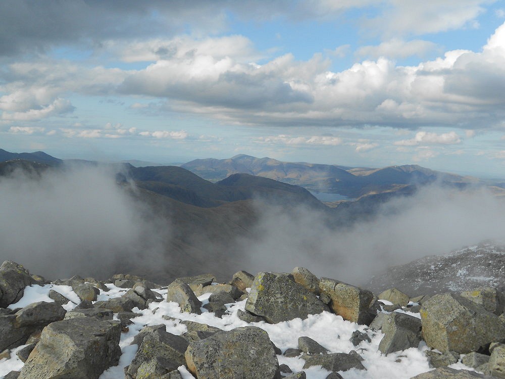 The view north to Skiddaw from the summit of Scafell Pike  © Rosie Robson