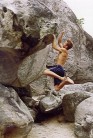 Luke Gilbert bouldering at L' Elephante, Fontainebleau