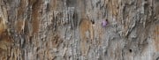 Climber in the Grande Grotte, Kalymnos
