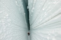 Emerging from a crevasse