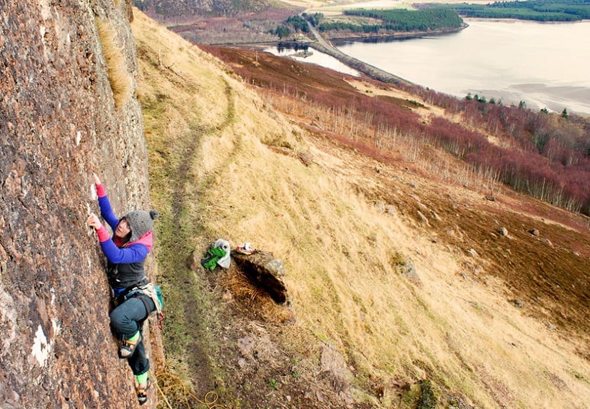 The first ascent of Sleekit (6b) on the recently developed Creag an Amalaidh  © Topher Dagg and Sebastien Rider