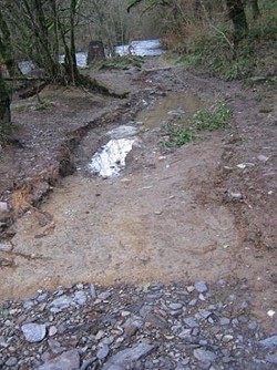 Damaged path near Tarr Steps  © Chris Sampson