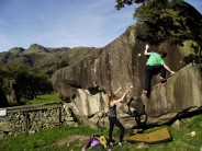 Enjoying some rare sunshine in the Lakes - view of Pavey Ark in the background