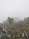 The last steep pull onto Yr Elen from Cwm Caseg