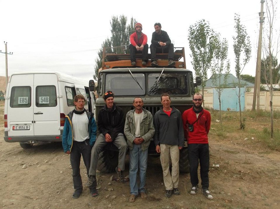 Everyone and the Gaz on return to Naryn. Top to bottom, left to right; Conor, Azwan, Alek, Bradley, Sasha, Vlad and Ronan  © Ronan