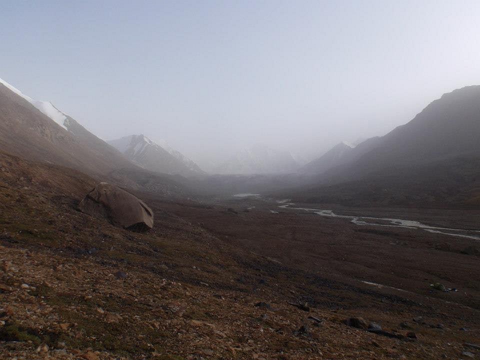 The glacier faded into a haze as we left it behind.  © Bradley