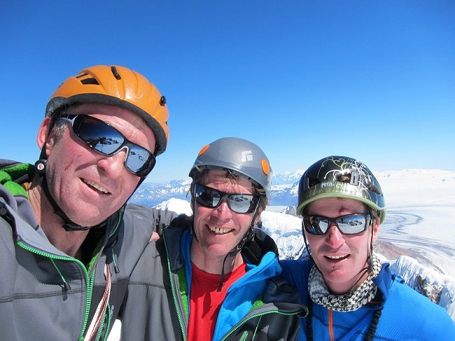 Dave Turnbull, Dan Donovan and Stu McAleese on the summit of Cerro Torre  © Dave Turnbull