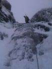 Ice route to the left of the main buttress, called 'arrow route?' on this log.