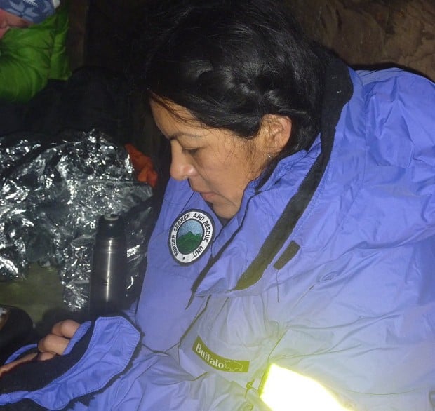 Annie Garcia being re-warmed  © Border Search and Rescue Unit