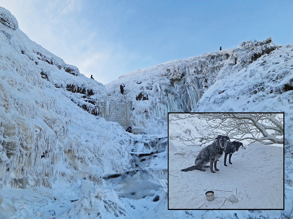 Faithful Hounds - Ice Climbing on Torpantau Waterfall in South Wales Jan 2013  © donners