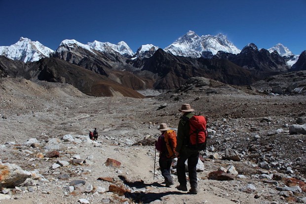 On the trail towards Everest after the Renjo La  © Rebecca Coles