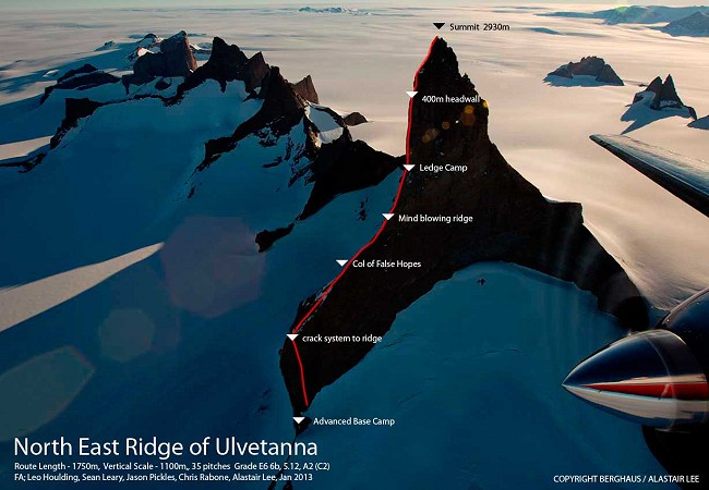 The route on Ulvetanna  © Alastair Lee / Berghaus