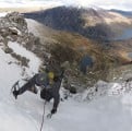 Finishing the upper pitch of C Gully/BC Buttress, Y Garn<br>© Colin Wells