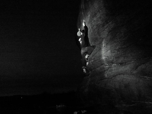 A night session on the Eagle Stone  © Harry Chaplin