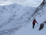 Rising traverse to Cust's Gulley Stunning day