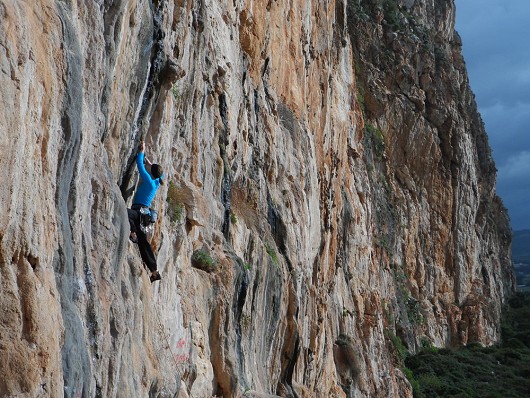 Emma Climbing Never Sleeping Wall in Sicily  © emmaharrington
