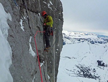 Andy Kirkpatrick on the Eiger North Face  © Andy Kirkpatrick