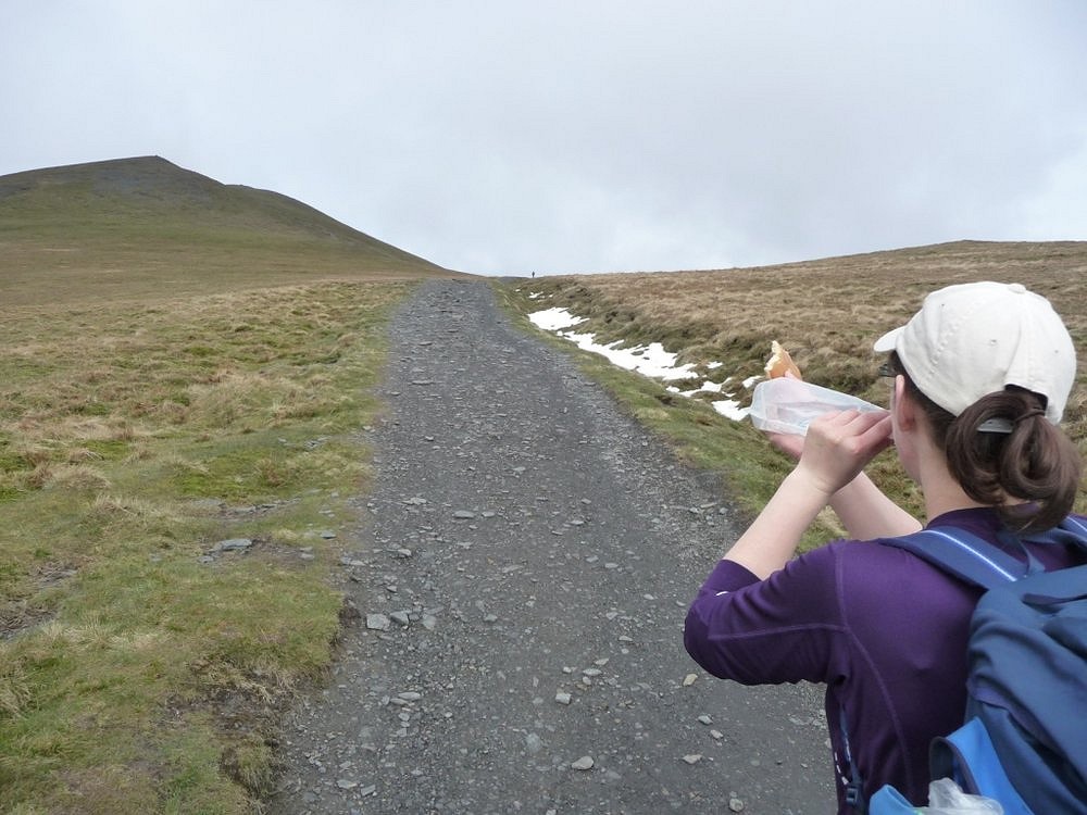 Ascending Skiddaw, no time to stop to eat and drink  © nigelrunner
