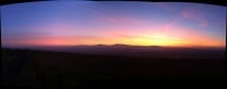 3 photo stitch of the Cheviot Hills, from Bowden Doors (roadside), during a glorious winter sunset.