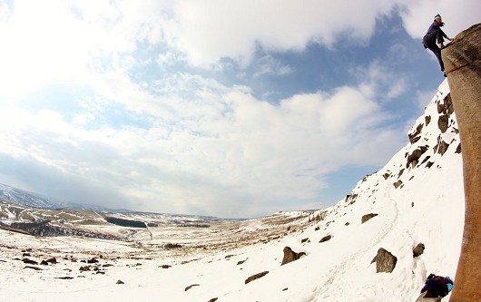 Snowballing Crescent Arete at Stanage  © Stefan Gallagher