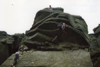 Flying buttress at Stanage done 90's style