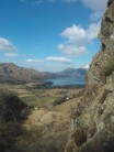 Derwent water and Skiddaw from pitch 1, Troutdale Pinnacle.