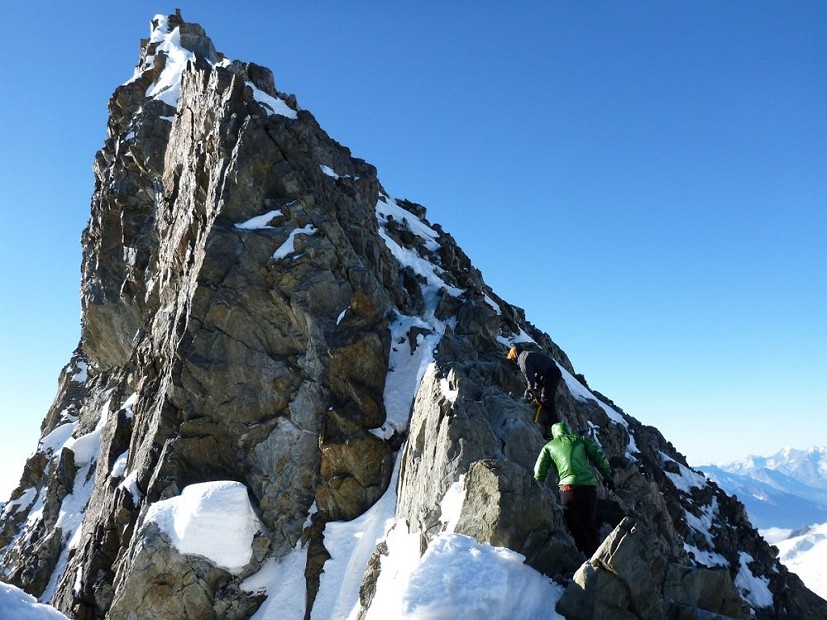 The Final Step Before the Summit of Finsteraarhorn.  © jonnie3430