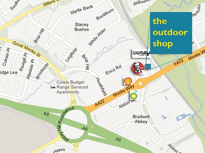 The Outdoor Shop - new location map
