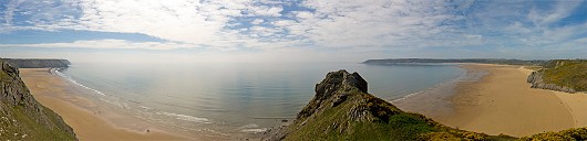 Great Tor panorama from Three Cliffs Bay to Oxwich Bay  © highaltitudebarista