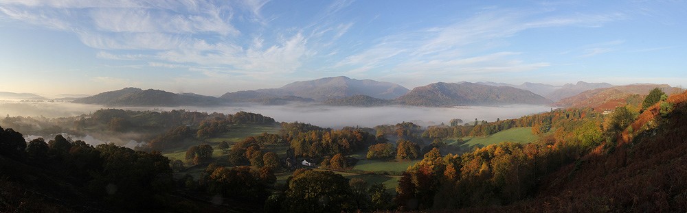 View from Loughrigg at dawn, Lake District, UK  © RuthieB