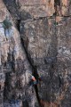 Butch Cassidy (VS 4c) at Imrir - Katja Broadbent climbing