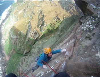 Ben Bransby working the final moves of the final pitch.  © James McHaffie