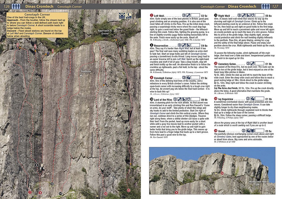 Example page 1 from the North Wales Climbs Rockfax  © Rockfax