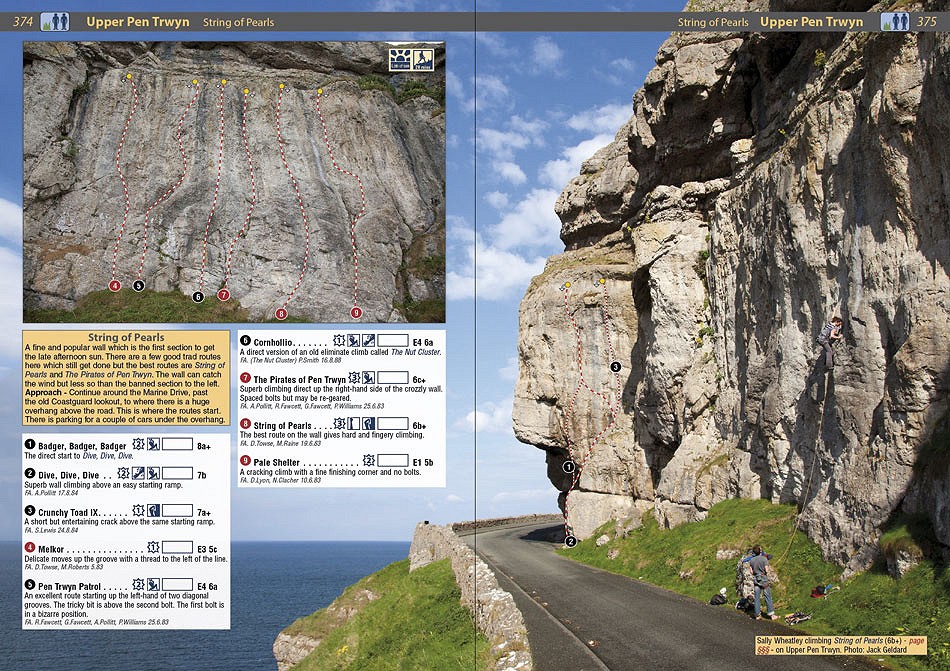 Example page 3 from the North Wales Climbs Rockfax  © Rockfax