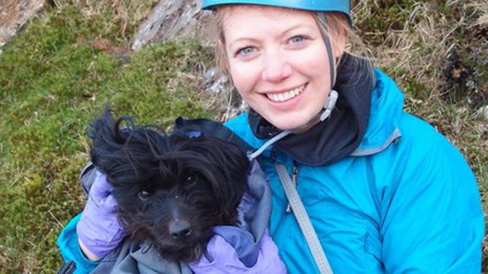 Sutty with Sian after his rescue - picture from BBC website  © unknown