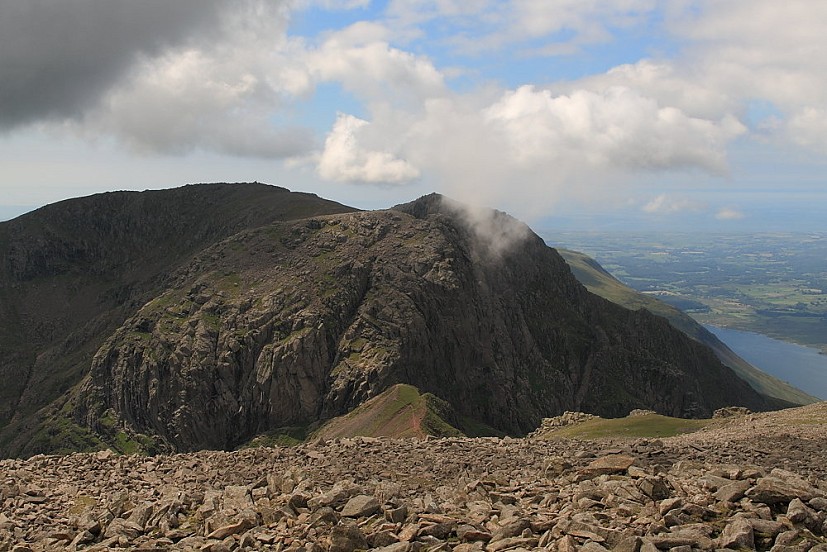 Scafell from Scafell Pike - no easy direct route between them  © Dan Bailey