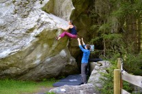 Evie Cotrulia on Quality Street, Font 7a+, Zillertal, Austria.