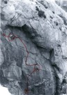 Judas, Great Zawn, 1st ascent and original line of the route