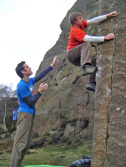 Pete Whittaker testing out the STEALTH rubber in Tennies on Technical Master Left-hand  © Five Ten