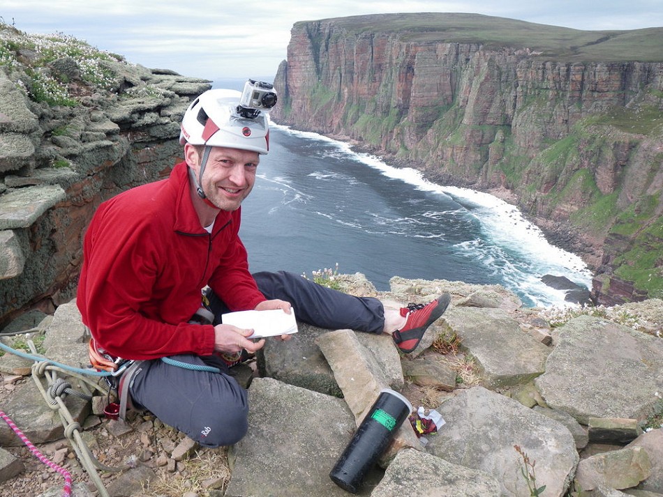 The Blind Man of Hoy - Red on the summit of the Old Man  © Nick Carter