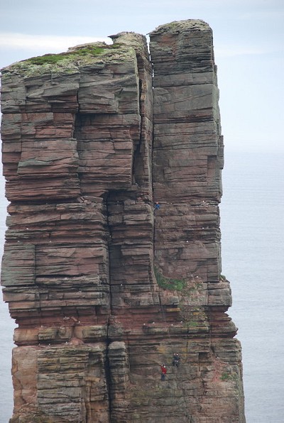 The Blind Man of Hoy - the trio in action on the Old Man  © Keith Partridge
