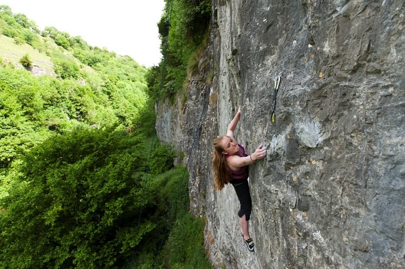 Emily Allen, the youngest girl to climb 8a on British soil.  © Craig Bailey