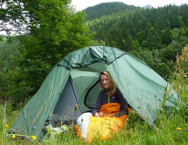 Therm-a-rest Navis sleeping bag in action  © Sarah Stirling Collection