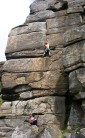 Ben Ely on Tower Face at Stanage