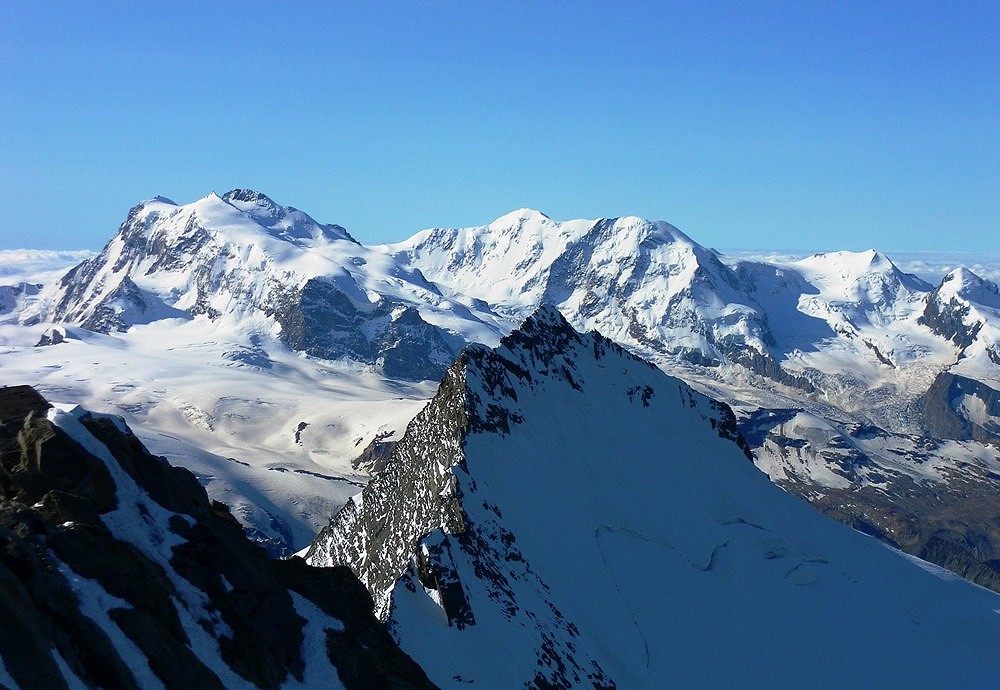 Monte Rosa and the Taschhorn from the Dom  © amswanston
