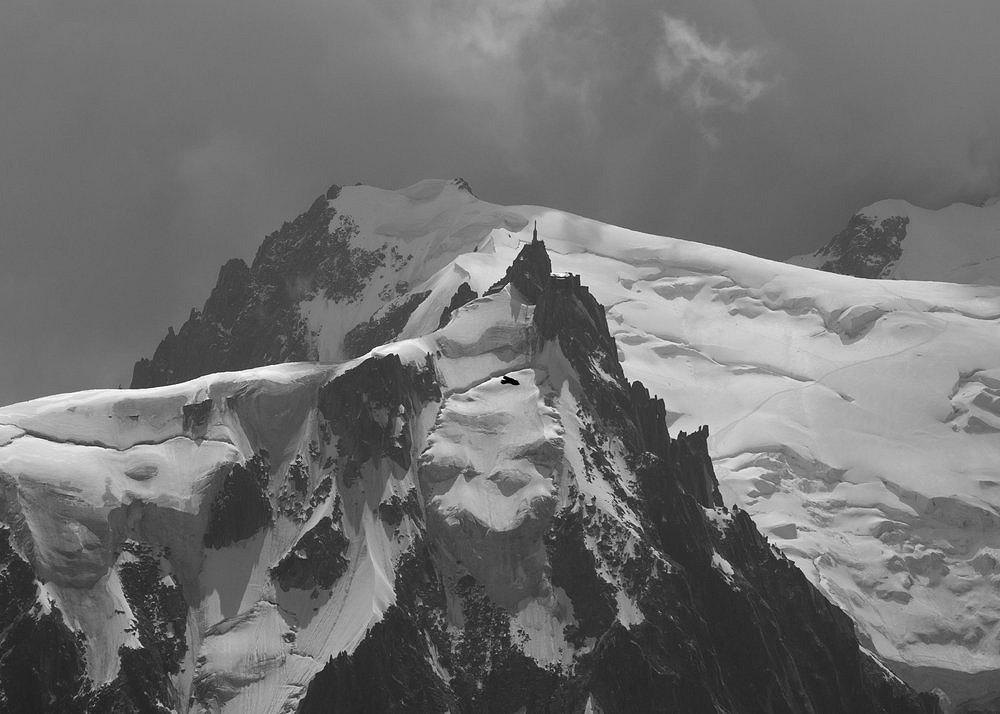 Storms and ravens rise over Mt Blanc Massif  © stevethex