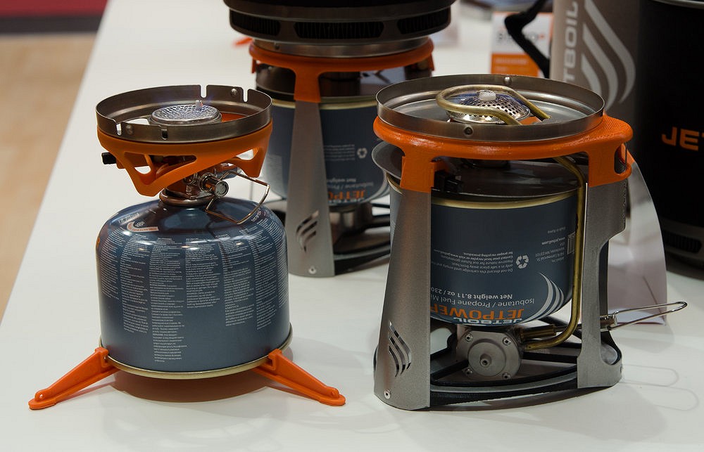 Jet Boil Stove - the Sumo on the left and the new inverted Joule stove on the right  © Paul Phillips - UKC
