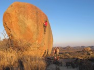 FA of a beautiful new boulder (~7b) in the Matobo Hills of Zimbabwe